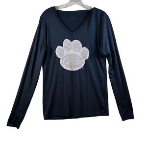 J America Navy Blue Penn State Nittany Lions Paw Print Long Sleeve Shirt Large